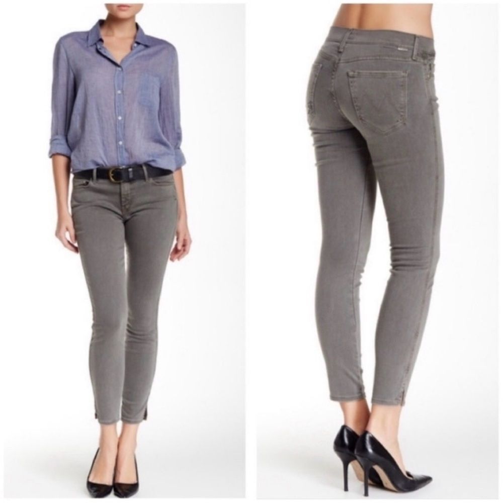 MOTHER The Vamp Gray Graphite Skinny Ankle Jeans Size 27